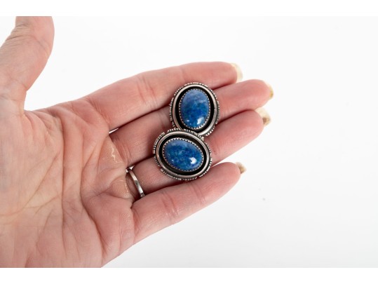 Lapis Lazuli Cabochon Necklace And Earrings 