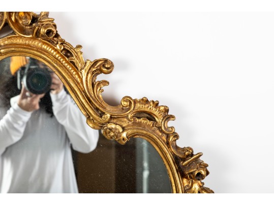 Baroque Louis XV Style Gilt Wall Mirror 