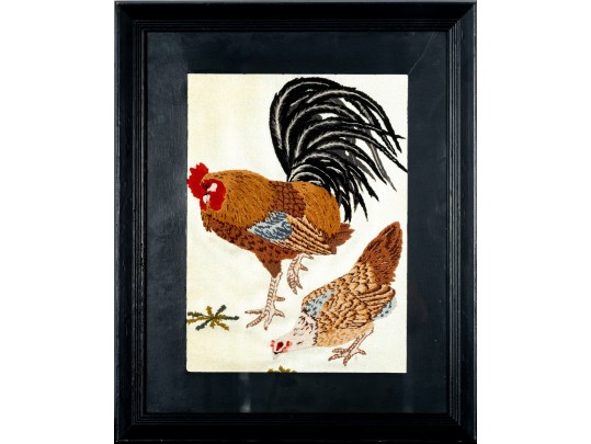 Stunning Satin Chicken Embroidery 