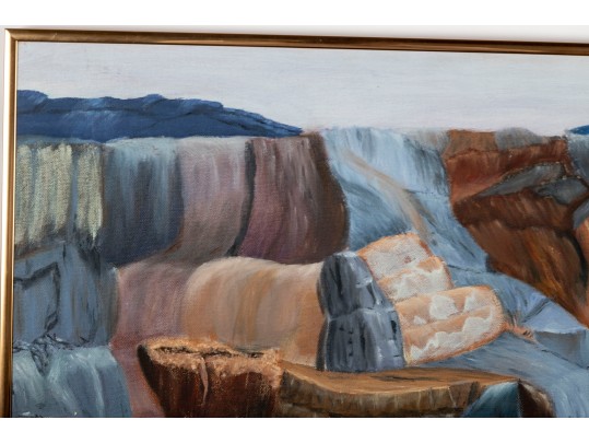 *Helen F. Ginsberg (American, 1922-2011) Oil On Canvas Of Badlands