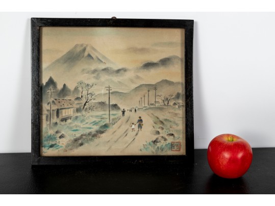 Antique Japanese Watercolor Painting