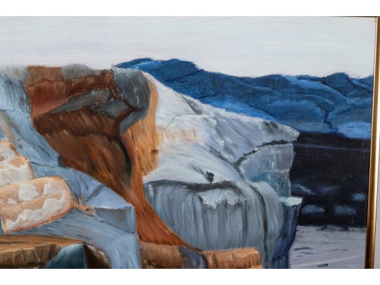 *Helen F. Ginsberg (American, 1922-2011) Oil On Canvas Of Badlands