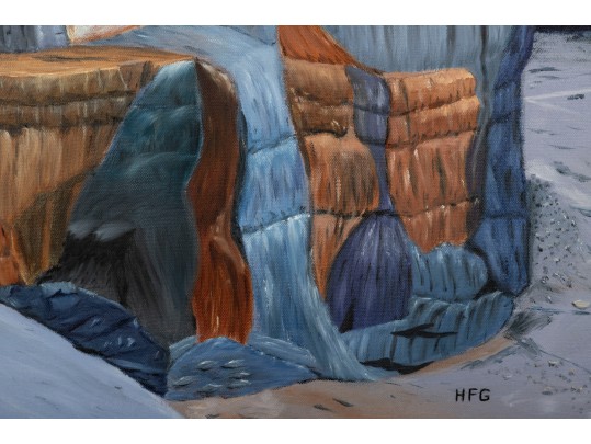 *Helen F. Ginsberg (American, 1922-2011) Oil On Canvas Of Badlands