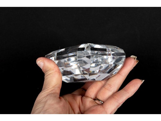 Tiffany & Co. Octagon Cut Crystal Glass Paperweight 