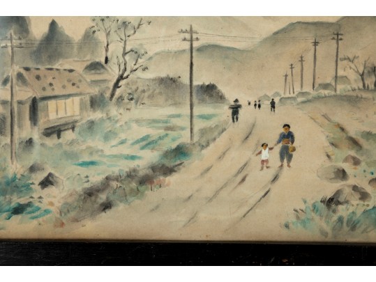 Antique Japanese Watercolor Painting