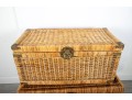 Vintage 1970's Rattan & Brass Chinoiserie Trunks 
