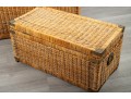 Vintage 1970's Rattan & Brass Chinoiserie Trunks 