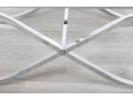 Contemporary Chrome & Glass Top Coffee Table 