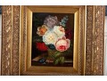 Oil On Canvas Floral Still Life Painting -- Signed 