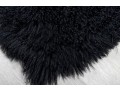 Black Flokati Rug & Pillow 