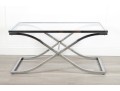 Contemporary Chrome & Glass Top Coffee Table 