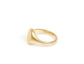 14k Yellow Gold Simple Vintage Oval Signet Ring, Size 3.5