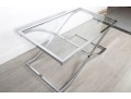 Contemporary Chrome & Glass Top Coffee Table 