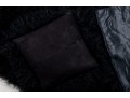 Black Flokati Rug & Pillow 