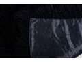 Black Flokati Rug & Pillow 