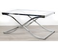 Contemporary Chrome & Glass Top Coffee Table 