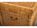 Vintage 1970's Rattan & Brass Chinoiserie Trunks 