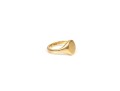 14k Yellow Gold Simple Vintage Oval Signet Ring, Size 3.5