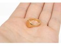 14k Yellow Gold Simple Vintage Oval Signet Ring, Size 3.5