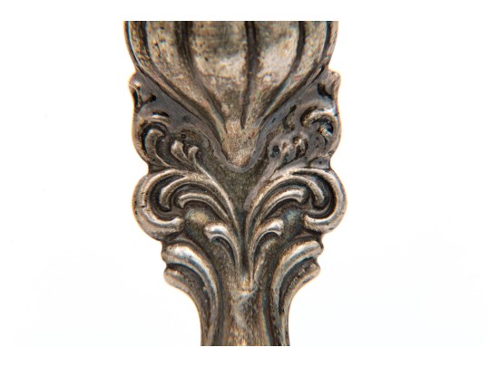 Antique Dorflinger Sterling Silver And Cut Crystal Serving Spoon