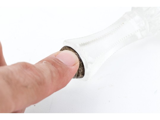 Antique Dorflinger Sterling Silver And Cut Crystal Serving Spoon