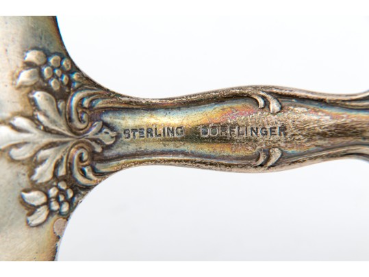 Antique Dorflinger Sterling Silver And Cut Crystal Serving Spoon