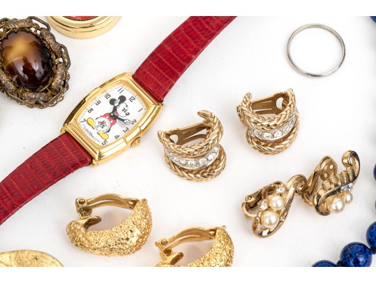 Collection Of Signed Costume And Fashion Jewelry, And Stone Jewelry Pieces