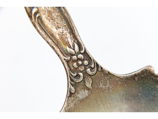 Antique Dorflinger Sterling Silver And Cut Crystal Serving Spoon