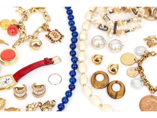 Collection Of Signed Costume And Fashion Jewelry, And Stone Jewelry Pieces