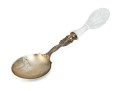 Antique Dorflinger Sterling Silver And Cut Crystal Serving Spoon