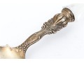Antique Dorflinger Sterling Silver And Cut Crystal Serving Spoon