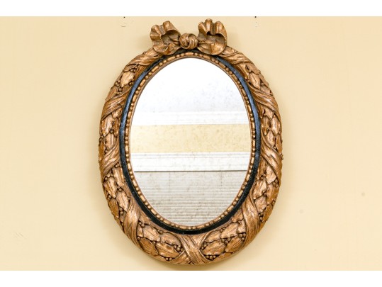 Decorative Gilt Finished Composition Oval Mirror