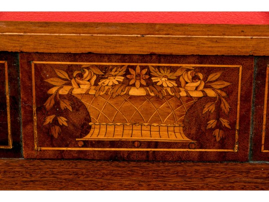 Quality English Marquetry Inlaid Console Table