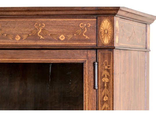 Georgian Style Satinwood Inlaid Mahogany Book Case