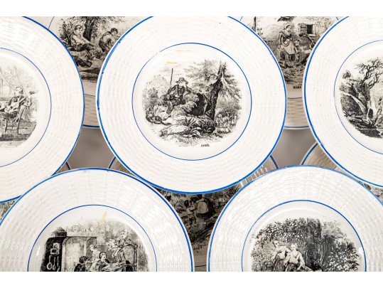 Set Of Eleven French, Digoin Ceramic 7