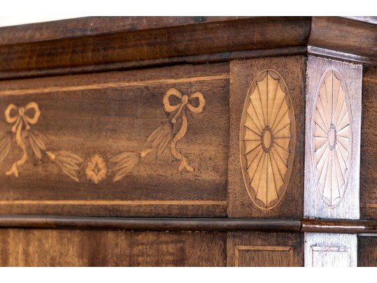 Georgian Style Satinwood Inlaid Mahogany Book Case