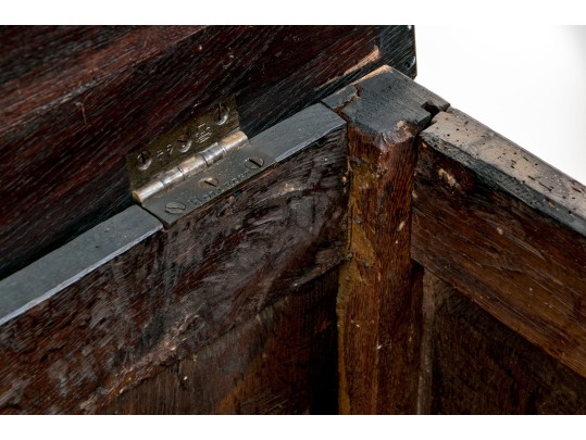 Antique 18th C. English Carved Oak Coffer