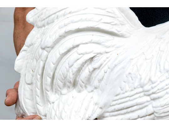 Italian White Glazed Ceramic Model Of A Rooster