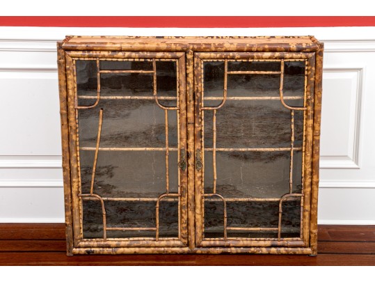 Antique 19th C. Bamboo Framed Glass Paneled Book Case