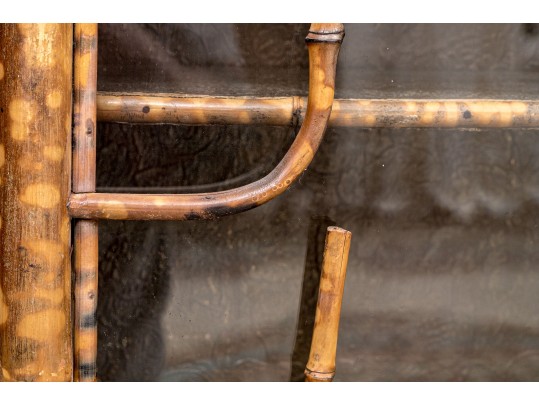 Antique 19th C. Bamboo Framed Glass Paneled Book Case