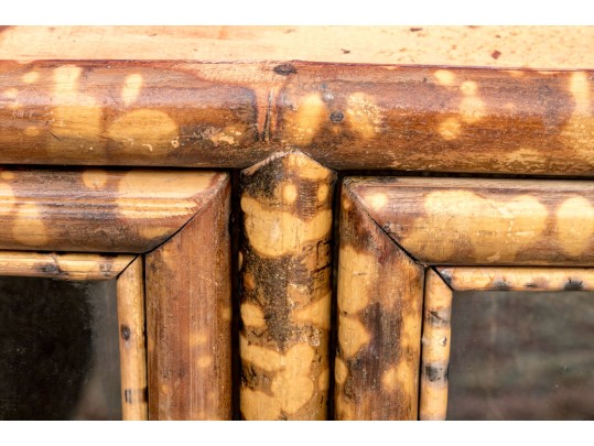 Antique 19th C. Bamboo Framed Glass Paneled Book Case