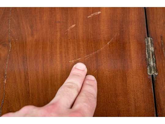 Antique Mahogany And Figured Wood Games Table 