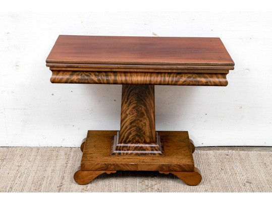 Antique Mahogany And Figured Wood Games Table 