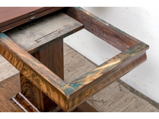 Antique Mahogany And Figured Wood Games Table 