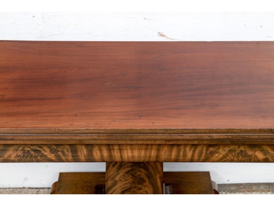 Antique Mahogany And Figured Wood Games Table 