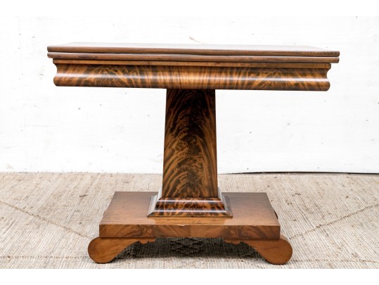 Antique Mahogany And Figured Wood Games Table 