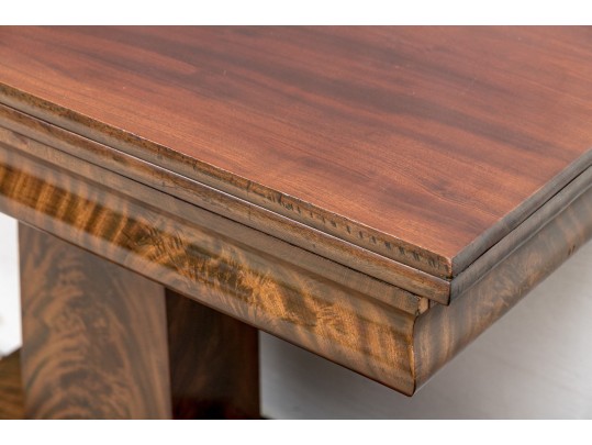 Antique Mahogany And Figured Wood Games Table 