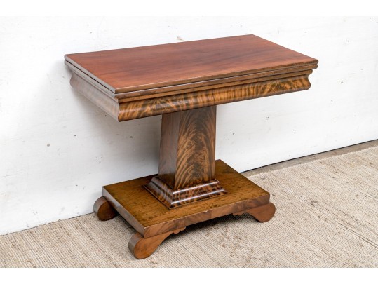 Antique Mahogany And Figured Wood Games Table 