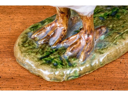 Vintage Painted Terracotta Dove Figure