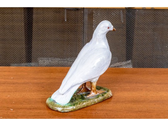 Vintage Painted Terracotta Dove Figure